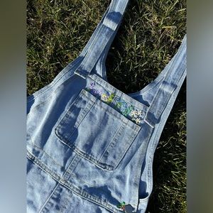 Embroidered overalls